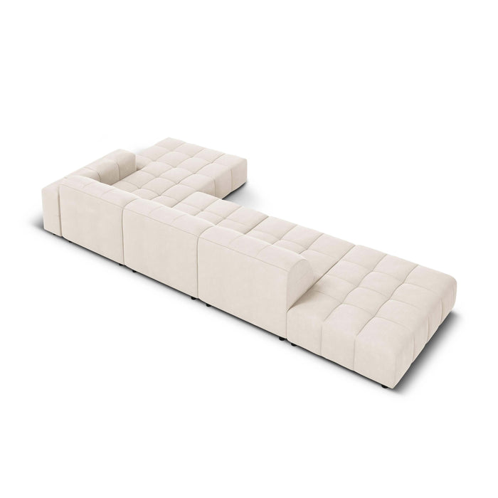 Cosmopolitan Design Chicago Hoekbank met Chaise Longue Rechts - Links Open - Velvet - Crème