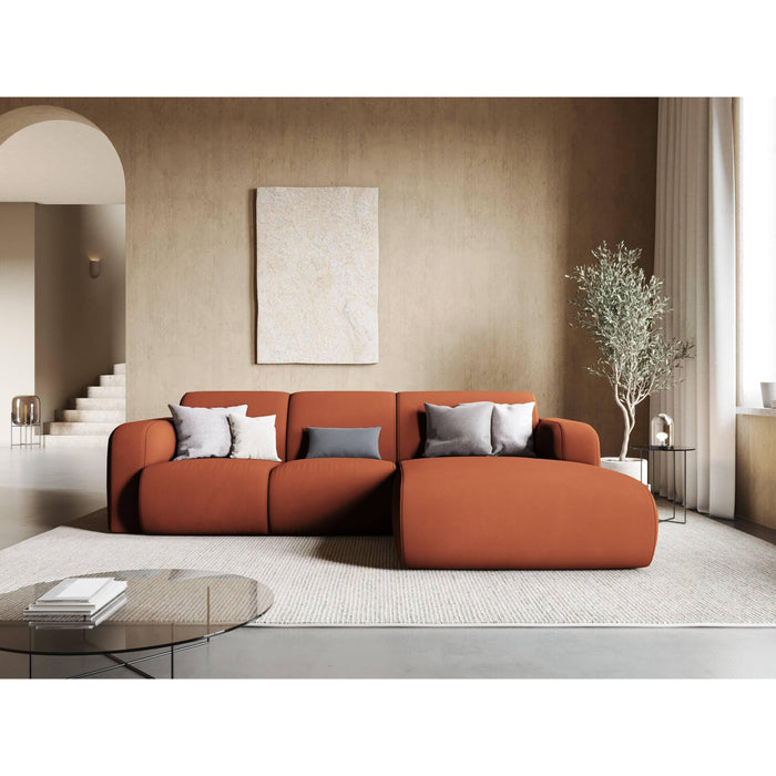 Windsor & Co Lola Hoekbank met Chaise Longue Rechts - Chenille - Oranje