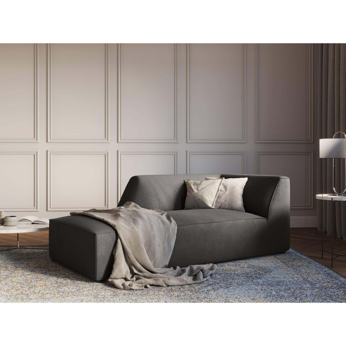 Windsor & Co Sao Chaise Longue Links - Ribstof - Donkergrijs
