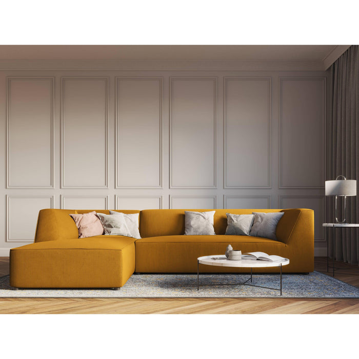 Windsor & Co Sao Hoekbank met Chaise Longue Links - 4-zits - Ribstof - Okergeel