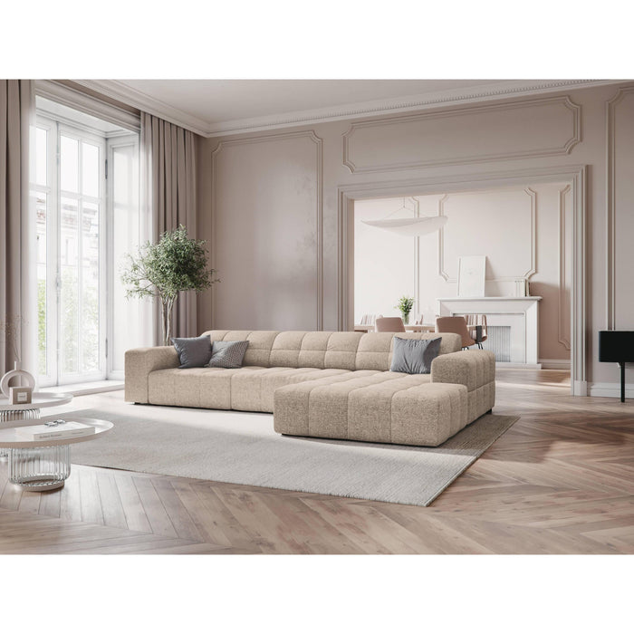 Cosmopolitan Design Chicago Hoekbank met Chaise Longue Rechts - Chenille - Lichtbeige