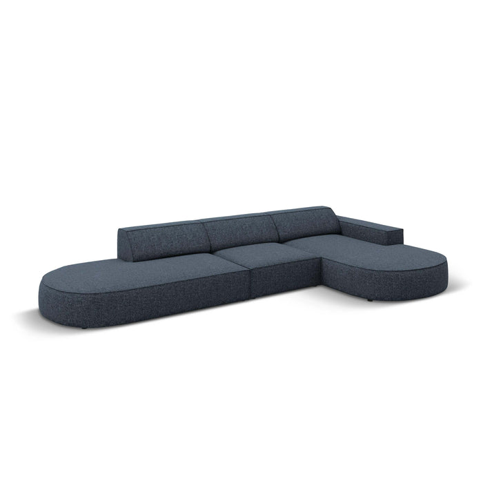 Micadoni Jodie Hoekbank Rechts Afgerond - Links Open 5-zits - Chenille - Donkerblauw