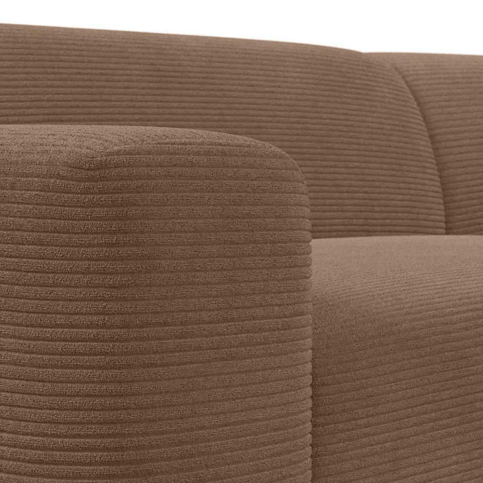NADUVI Collection Nina Big Hoekbank Links - Ribstof - Hazelnootbruin