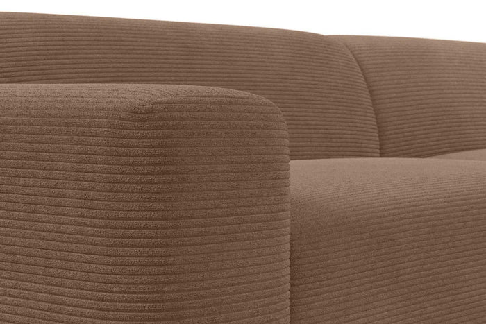 NADUVI Collection Nina Big Hoekbank Links - Ribstof - Hazelnootbruin