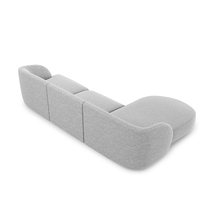 Micadoni Miley Hoekbank met Chaise Longue Links - Chenille - Kiezelgrijs