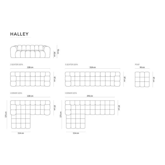 Windsor & Co Halley Hoekbank met Chaise Longue 3-zits - Rechts - Roze