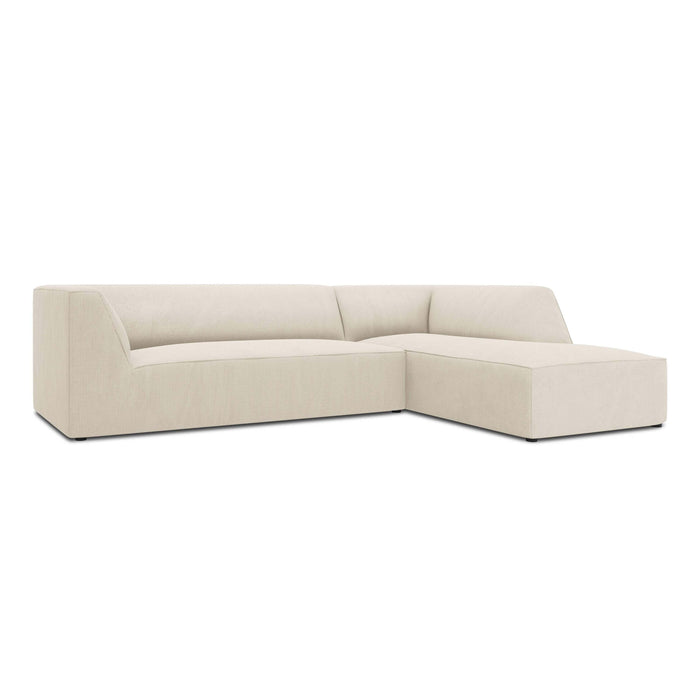 Windsor & Co Sao Hoekbank met Chaise Longue Rechts - 4-zits - Ribstof - Lichtbeige