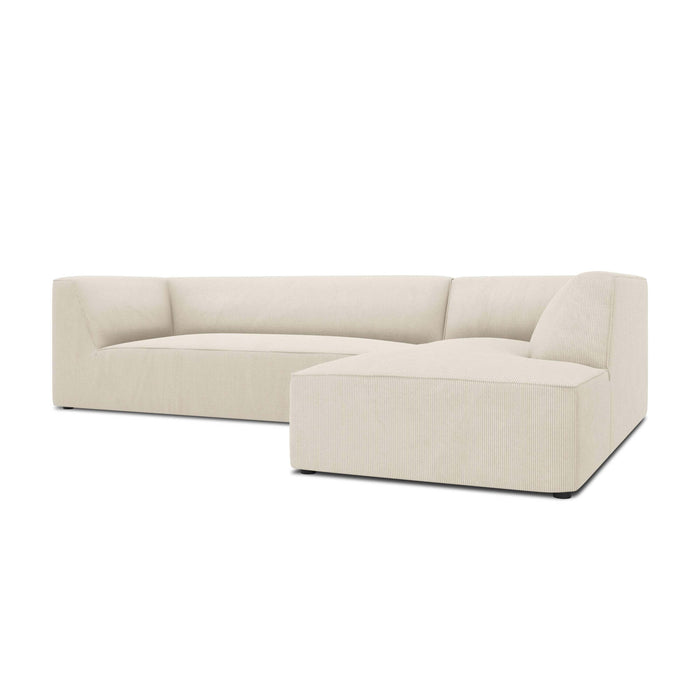 Windsor & Co Sao Hoekbank met Chaise Longue Rechts - 4-zits - Ribstof - Lichtbeige