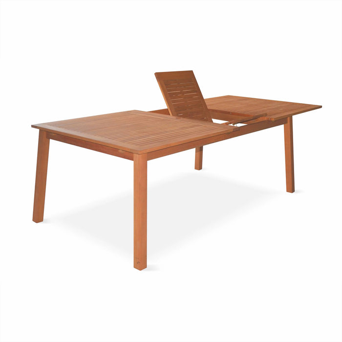 sweeek - Uitschuifbare tuintafel eucalyptus hout