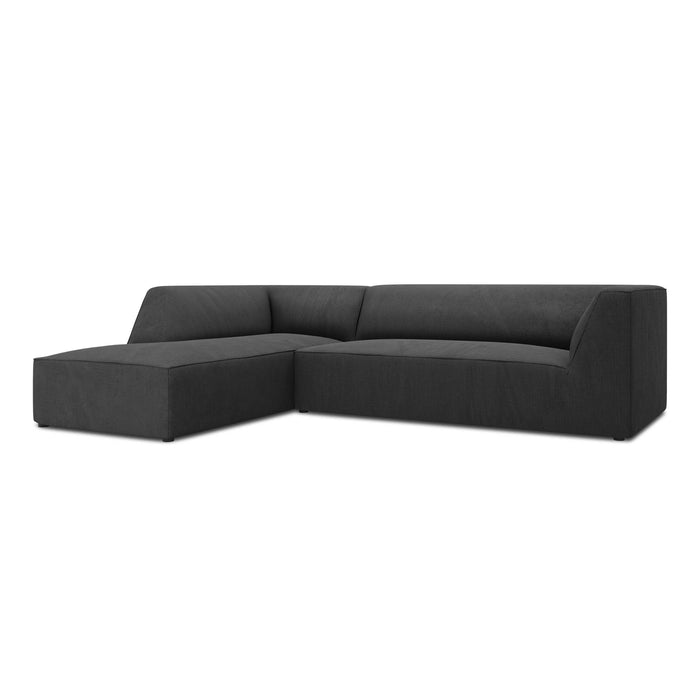 Windsor & Co Sao Hoekbank met Chaise Longue Links - 4-zits - Ribstof - Donkergrijs