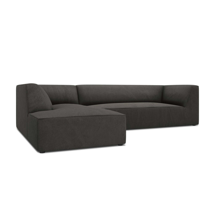 Windsor & Co Sao Hoekbank met Chaise Longue Links - 4-zits - Ribstof - Donkergrijs