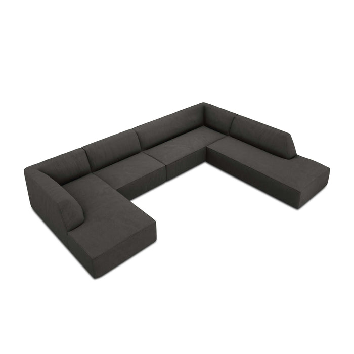 Windsor & Co Sao U-bank - Hoek Rechts - Ribstof - Donkergrijs