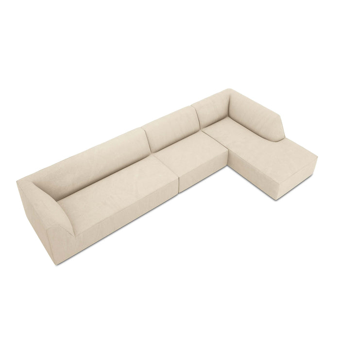 Windsor & Co Sao Hoekbank met Chaise Longue Rechts - 5-zits - Ribstof - Lichtbeige