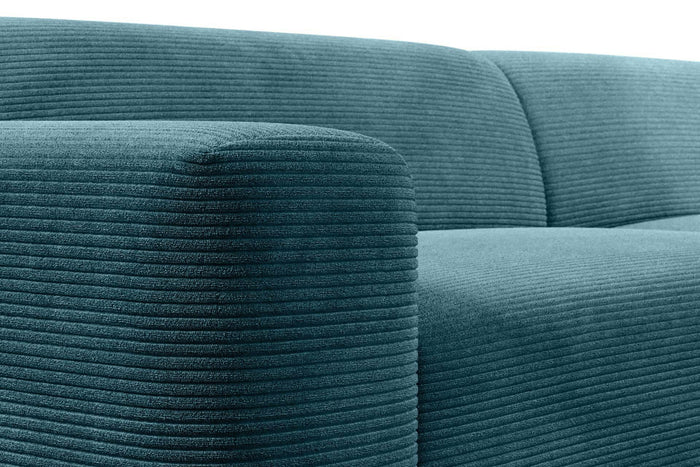 NADUVI Collection Nina Big Hoekbank Links - Ribstof - Turquoise