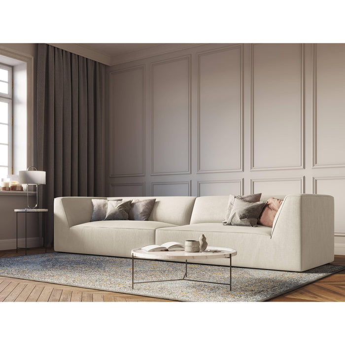 Windsor & Co Sao 4-zitsbank - Ribstof - Lichtbeige