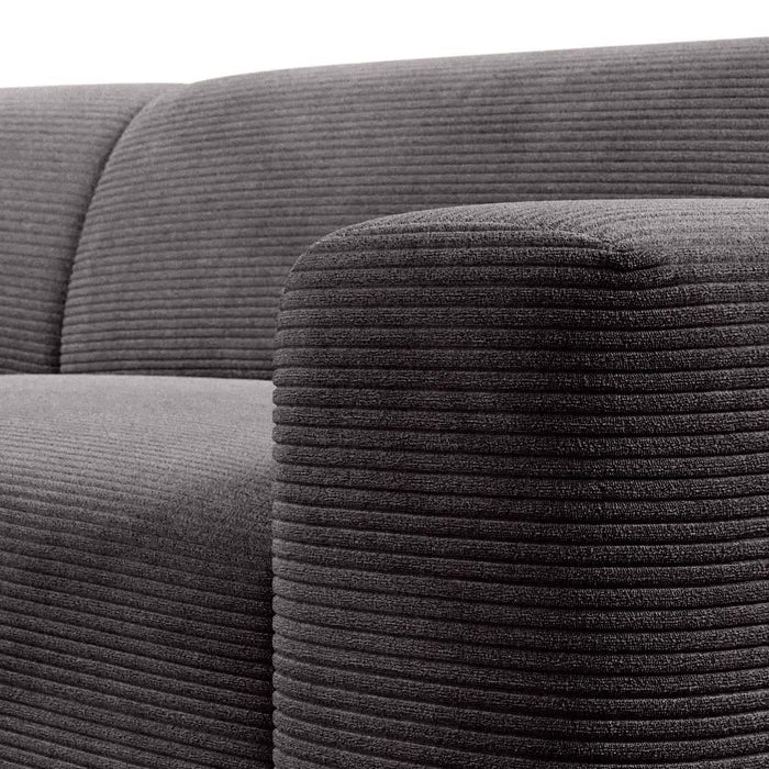 NADUVI Collection Nina Big Hoekbank Rechts - Ribstof - Grijs
