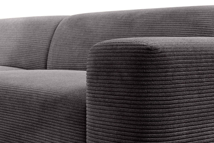 NADUVI Collection Nina Big Hoekbank Rechts - Ribstof - Grijs