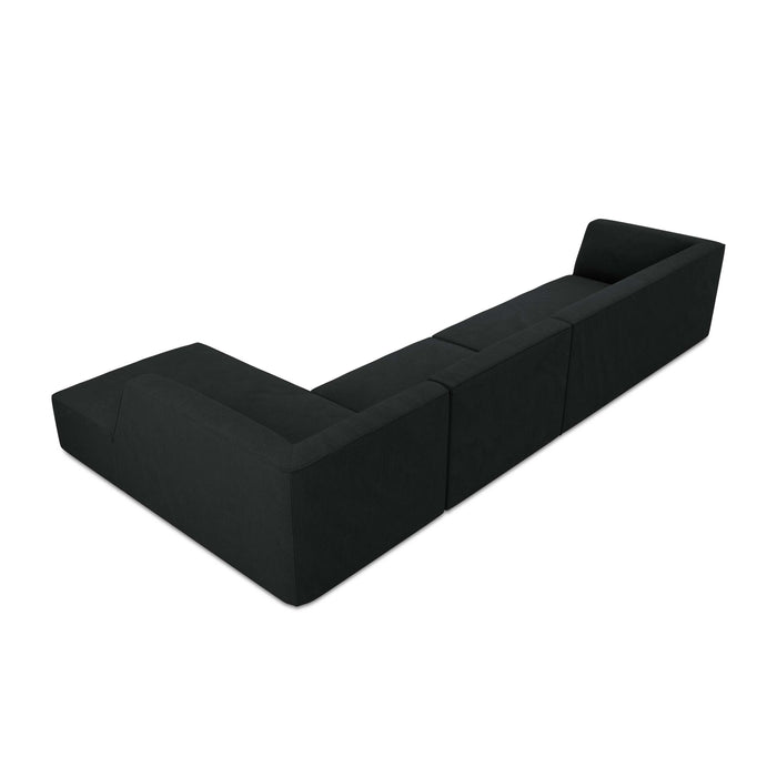 Windsor & Co Sao Hoekbank met Chaise Longue Rechts - 5-zits - Ribstof - Zwart