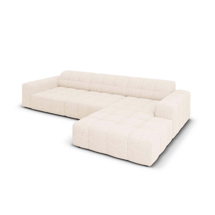 Cosmopolitan Design Chicago Hoekbank met Chaise Longue Rechts - Chenille - Crème