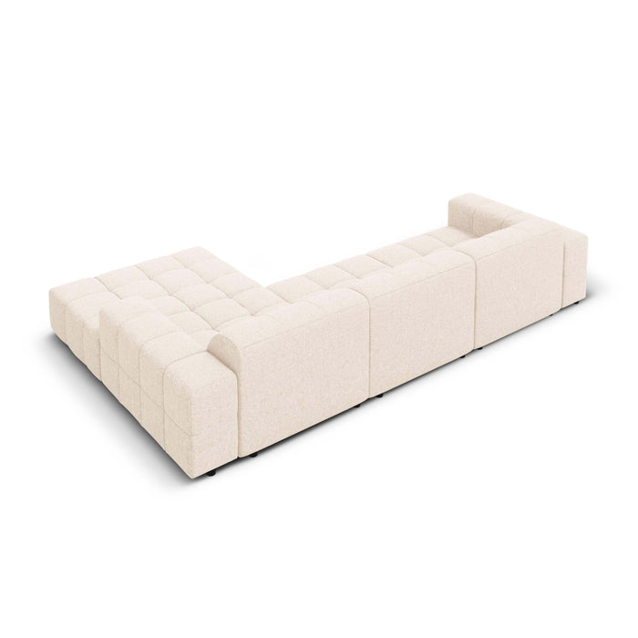 Cosmopolitan Design Chicago Hoekbank met Chaise Longue Rechts - Chenille - Crème