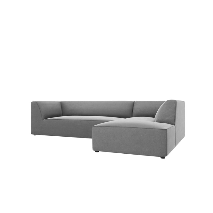 Windsor & Co Sao Hoekbank met Chaise Longue Rechts - 4-zits - Velvet - Grijs