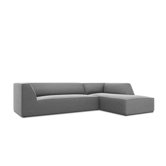 Windsor & Co Sao Hoekbank met Chaise Longue Rechts - 4-zits - Velvet - Grijs