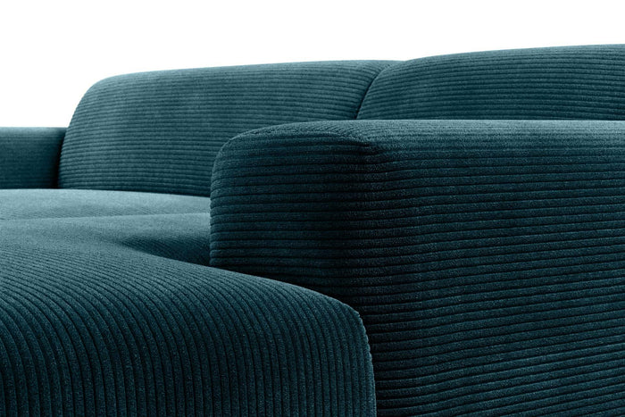 NADUVI Collection Nina Hoekbank Rechts - Ribstof - Turquoise