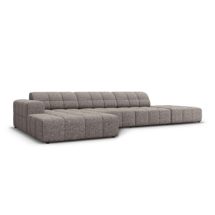Cosmopolitan Design Chicago Hoekbank met Chaise Longue Links - Rechts Open - Chenille - Lichtgrijs