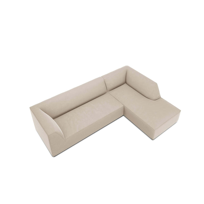 Windsor & Co Sao Hoekbank met Chaise Longue Rechts - 4-zits - Velvet - Beige