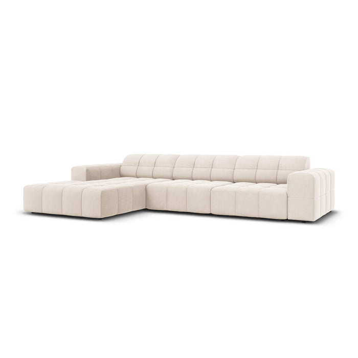 Cosmopolitan Design Chicago Hoekbank met Chaise Longue Links - Velvet - Crème