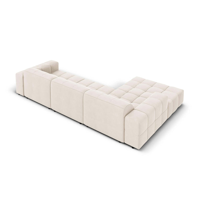 Cosmopolitan Design Chicago Hoekbank met Chaise Longue Links - Velvet - Crème