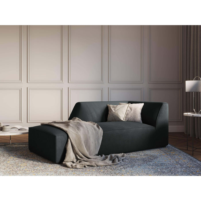 Windsor & Co Sao Chaise Longue Links - Ribstof - Zwart