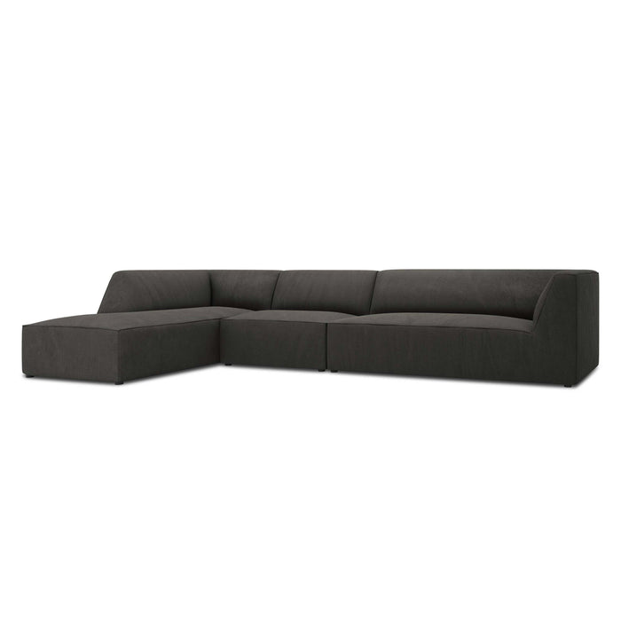Windsor & Co Sao Hoekbank met Chaise Longue Links - 5-zits - Ribstof - Donkergrijs