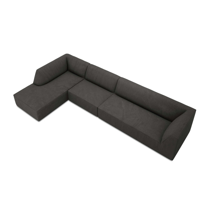 Windsor & Co Sao Hoekbank met Chaise Longue Links - 5-zits - Ribstof - Donkergrijs