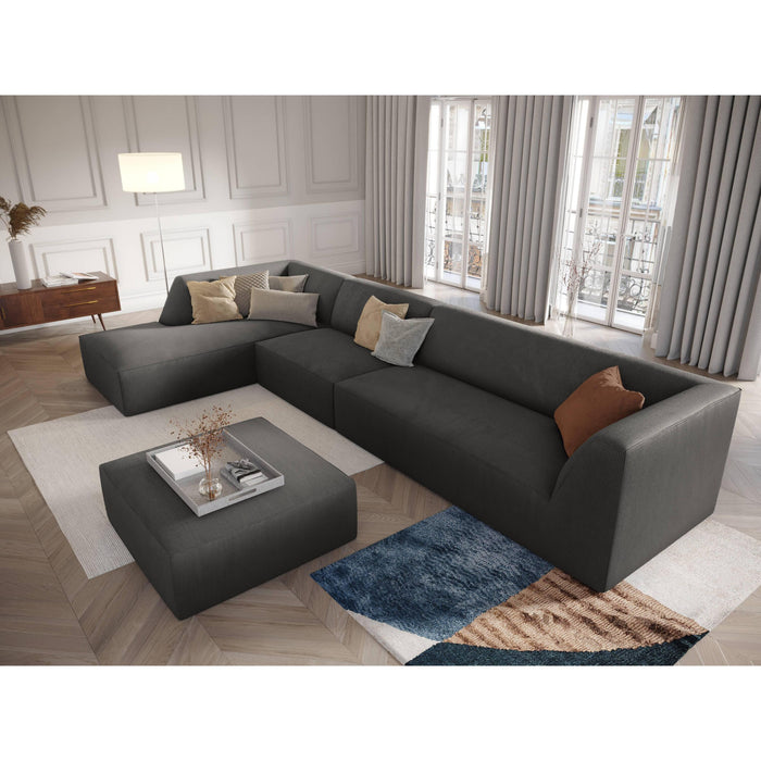 Windsor & Co Sao Hoekbank met Chaise Longue Links - 5-zits - Ribstof - Donkergrijs