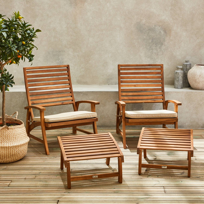 sweeek - Stoel met voetsteun, set van 2