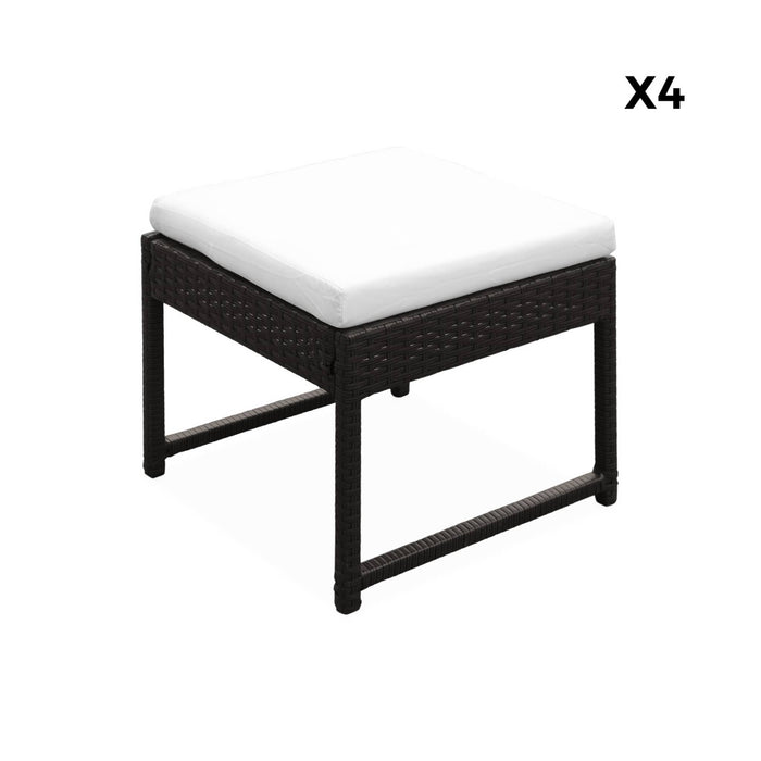 sweeek - Set van 4 poefs voor tuintafel