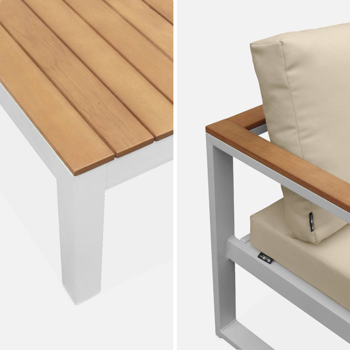 sweeek - Houten en aluminium loungeset voor 5 personen