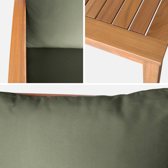 sweeek - Houten loungeset, 4 zitplaatsen