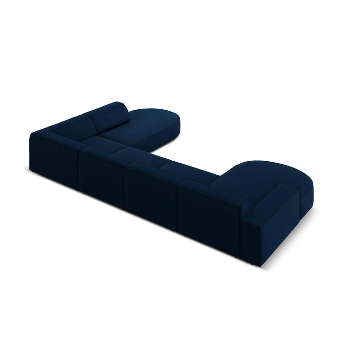 Micadoni Jodie U-bank Rechts Afgerond - Fluweel - Donkerblauw
