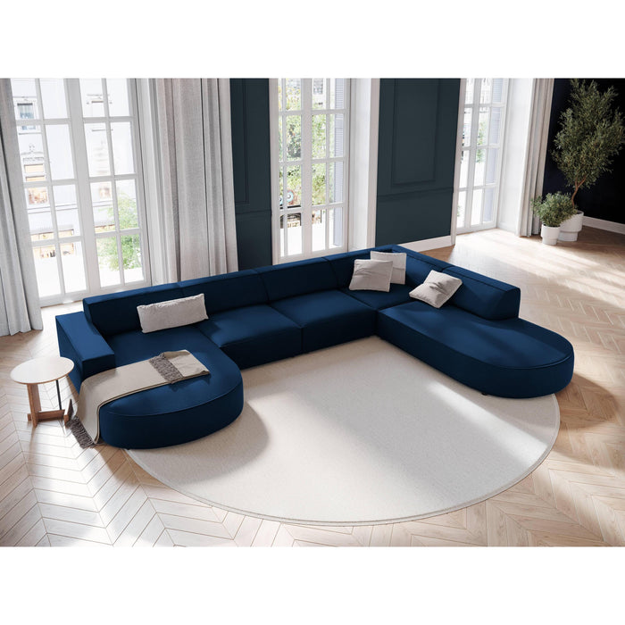 Micadoni Jodie U-bank Rechts Afgerond - Fluweel - Donkerblauw