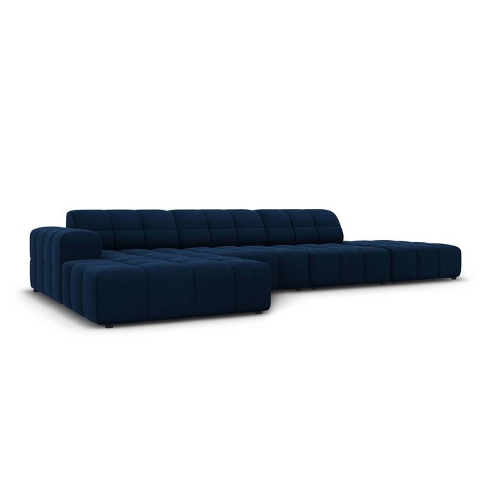 Cosmopolitan Design Chicago Hoekbank met Chaise Longue Links - Rechts Open - Velvet - Koningsblauw