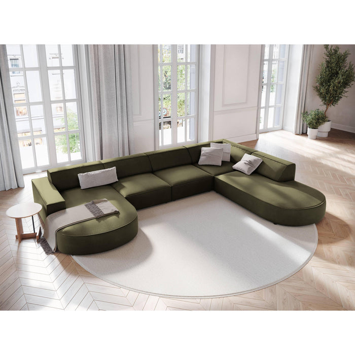 Micadoni Jodie U-bank Rechts Afgerond - Fluweel - Mosgroen