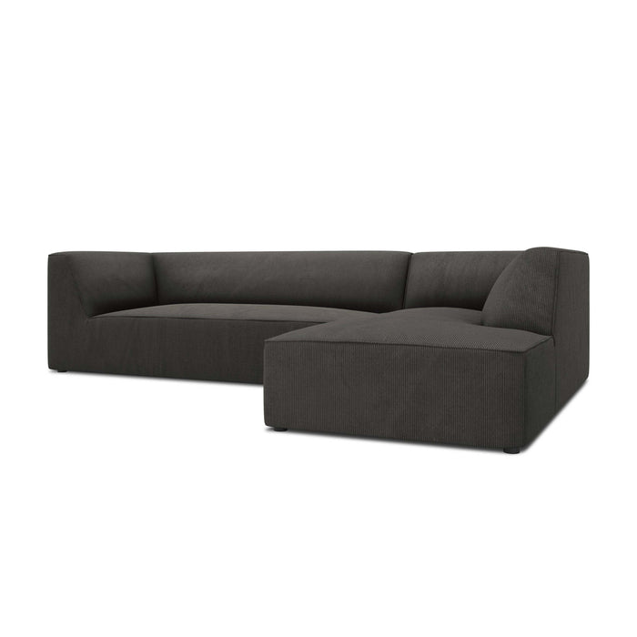 Windsor & Co Sao Hoekbank met Chaise Longue Rechts - 4-zits - Ribstof - Donkergrijs