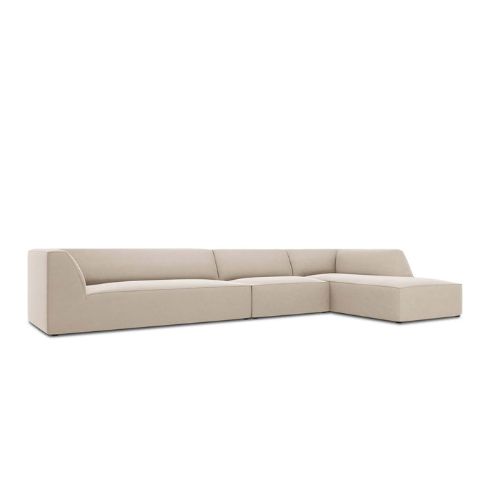 Windsor & Co Sao Hoekbank met Chaise Longue Rechts - 5-zits - Velvet - Beige