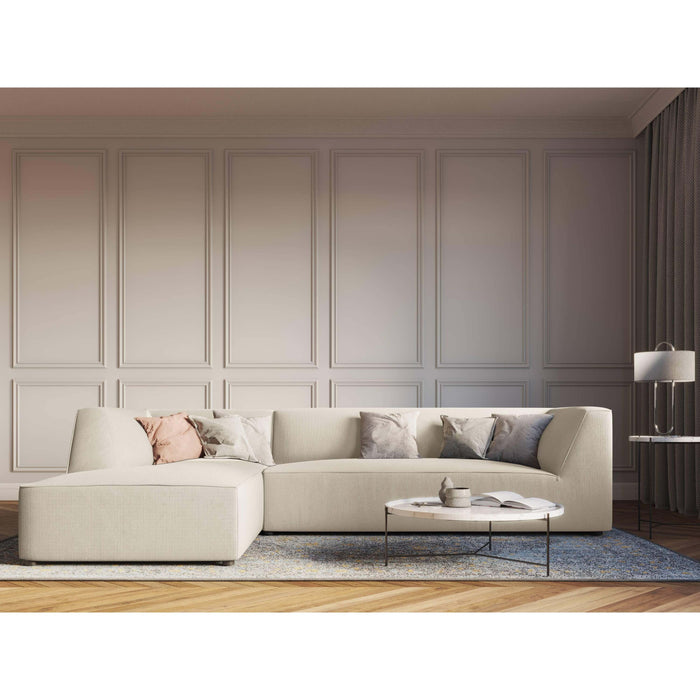 Windsor & Co Sao Hoekbank met Chaise Longue Links - 4-zits - Ribstof - Lichtbeige