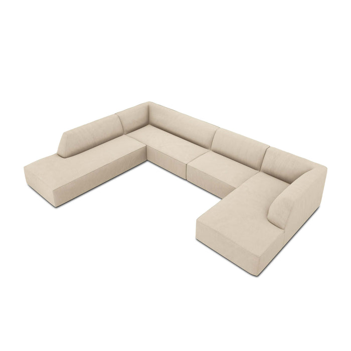 Windsor & Co Sao U-bank - Hoek Links - Ribstof - Lichtbeige