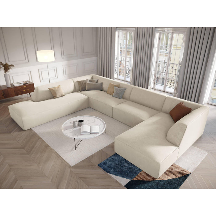 Windsor & Co Sao U-bank - Hoek Links - Ribstof - Lichtbeige