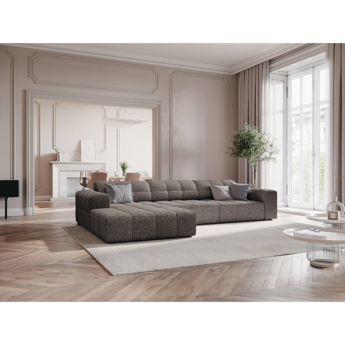 Cosmopolitan Design Chicago Hoekbank met Chaise Longue Links - Chenille - Grijs