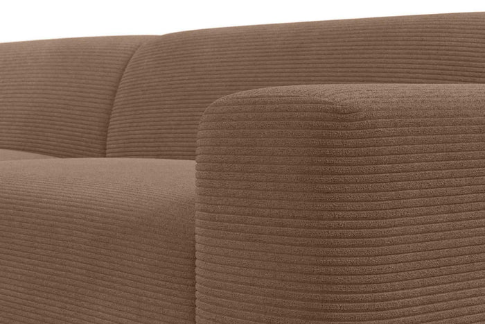NADUVI Collection Nina Big Hoekbank Rechts - Ribstof - Hazelnootbruin